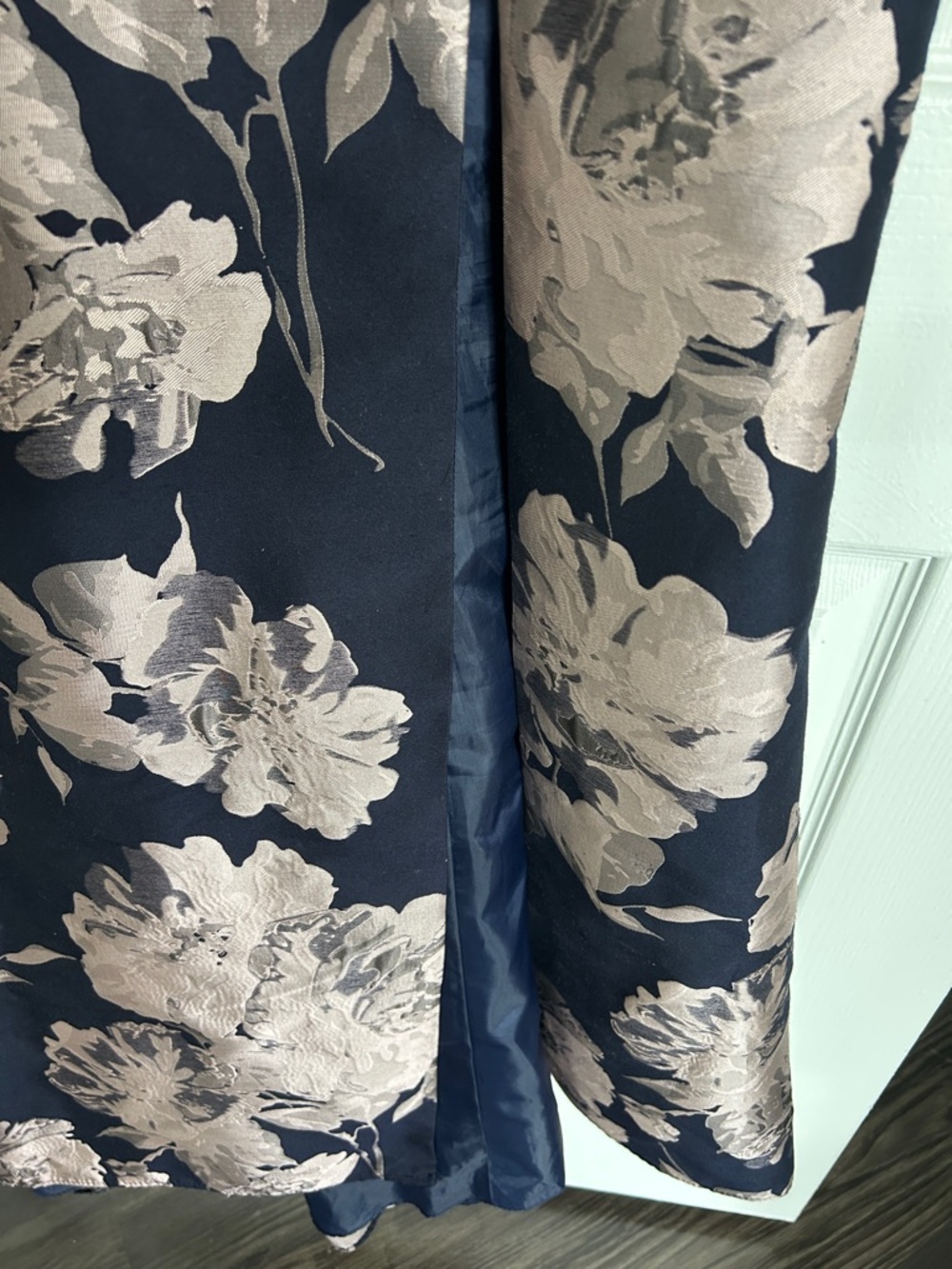 Xscape Navy Maxi Dress with Blush Floral Print - Picture 5 of 9